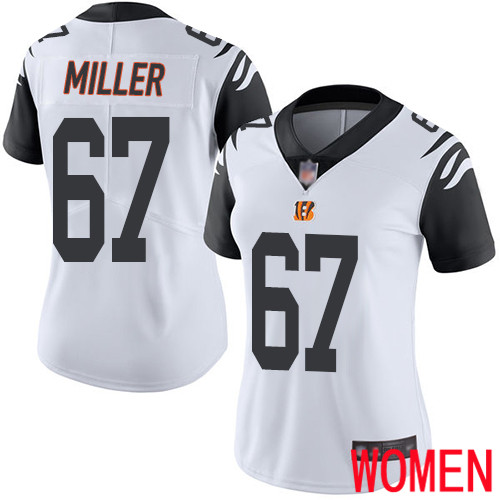 Cincinnati Bengals Limited White Women John Miller Jersey NFL Footballl #67 Rush Vapor Untouchable